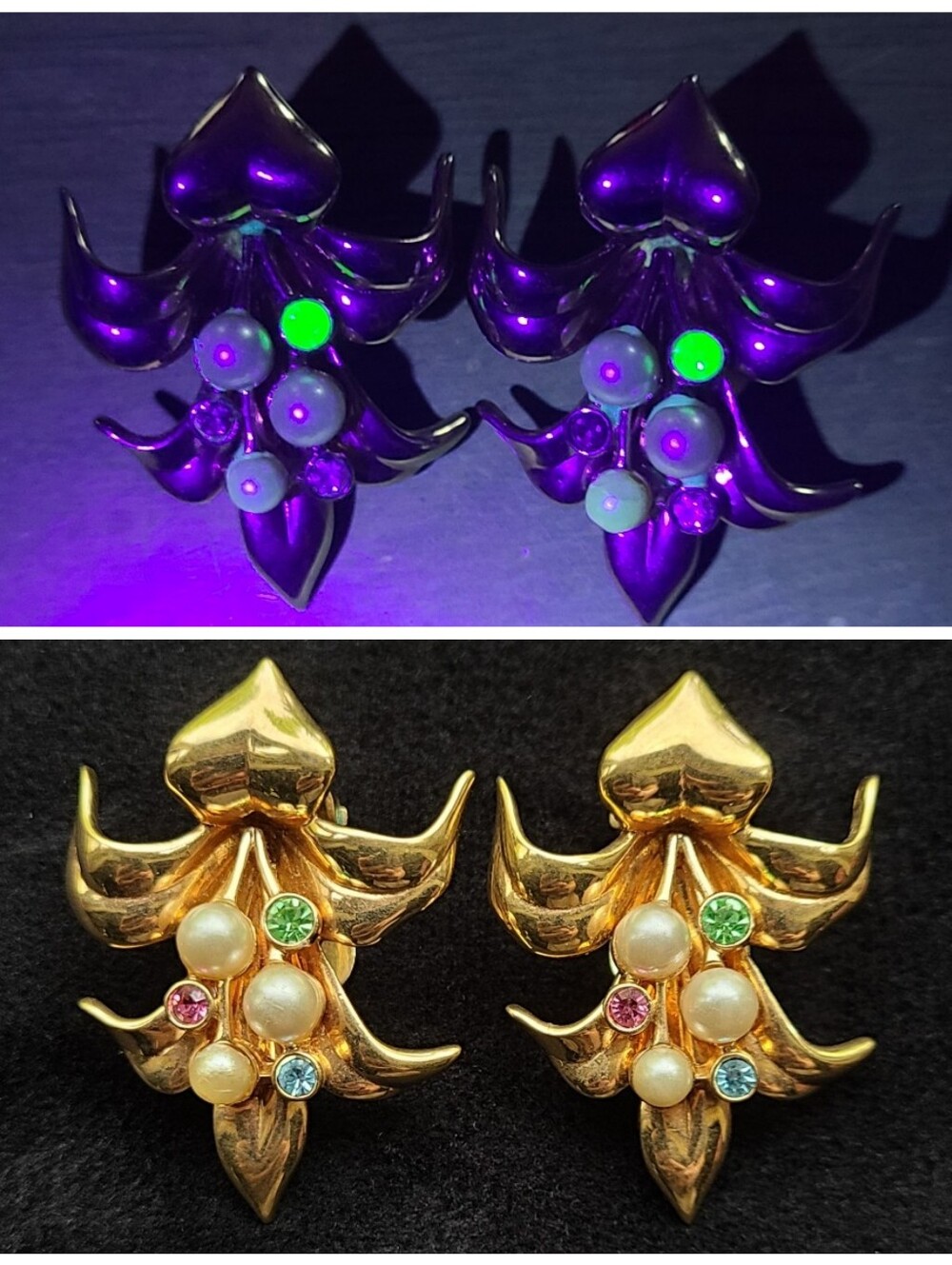 Swarovski Vintage Uranium Glass Earrings